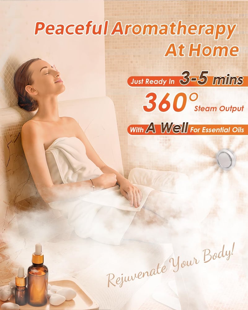 3KW Steam Shower Kit with LED, Aromatherapy & Timer