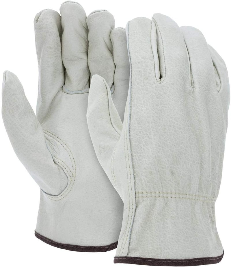 Cowhide Leather Work Gloves - Heavy Duty, 12 Pairs