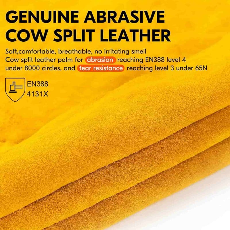 Cowhide Leather Driver Gloves, Size L Gold