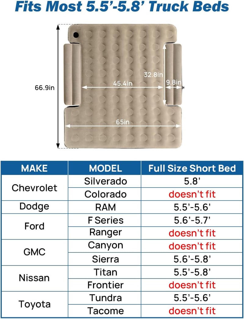 Truck Bed Inflatable Mattress for Camping