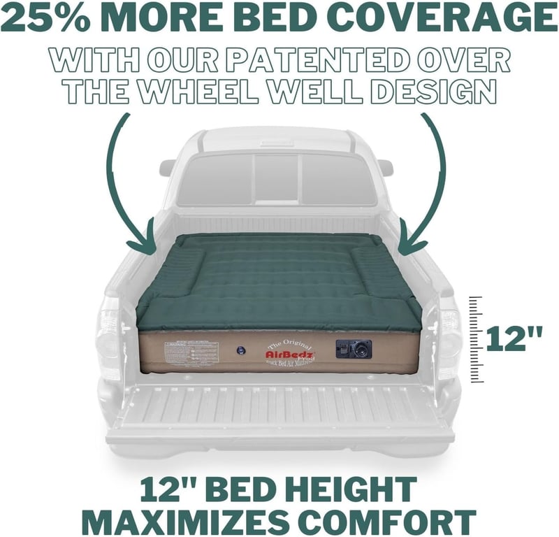 Truck Bed Air Mattress with Built-in Pump, Tan