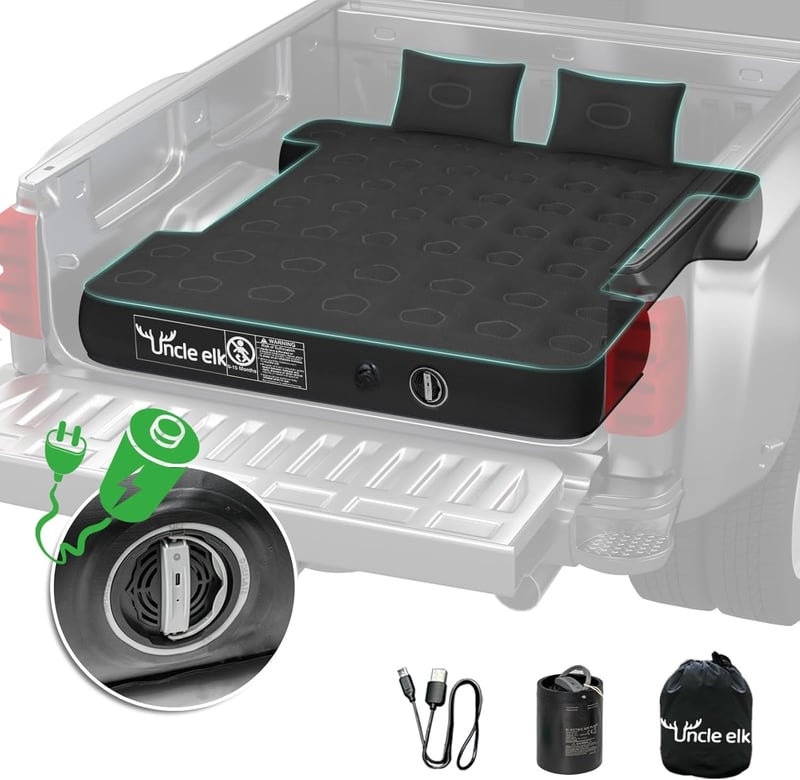 Truck Bed Air Mattress with Pump, 5.5-5.8ft, Black