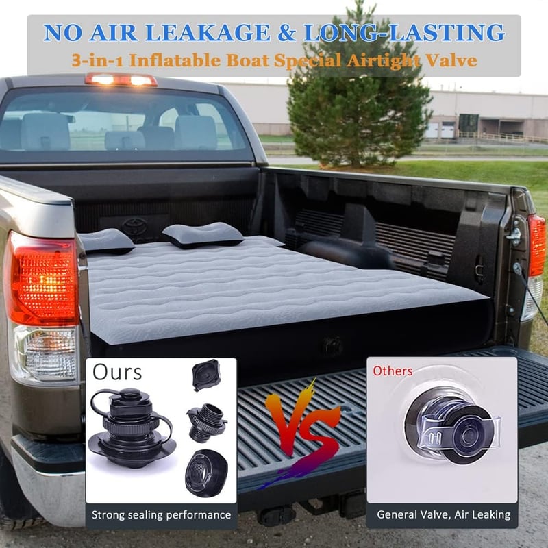 Truck Bed Air Mattress for Camping 5.5-5.8Ft, Grey