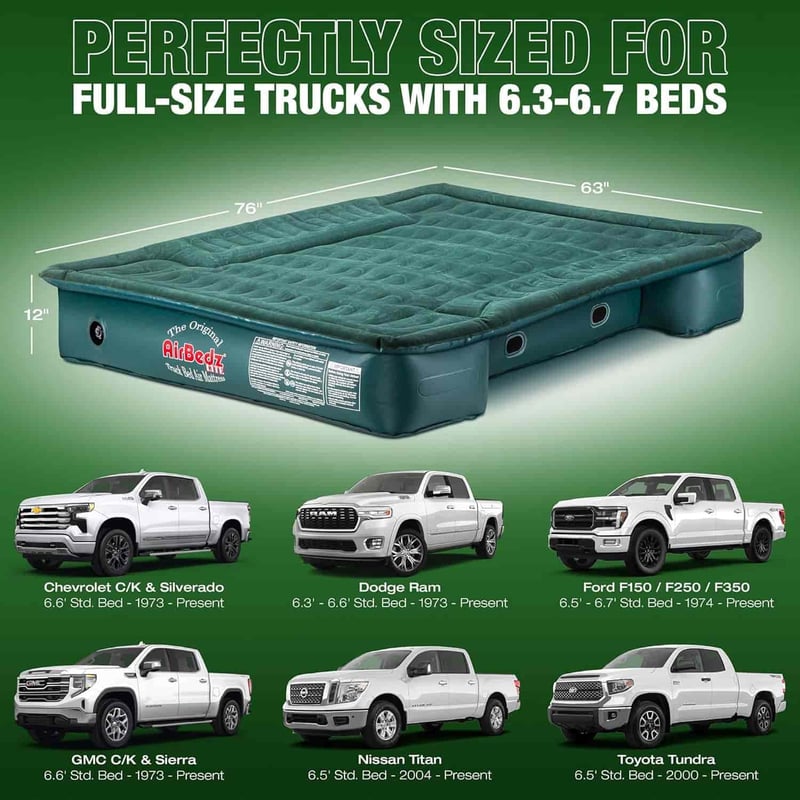 Full-Size Truck Bed Air Mattress with DC Pump