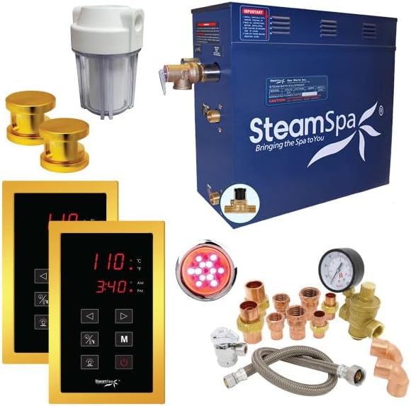 SteamSpa 12KW Gold Steam Bath Generator Kit