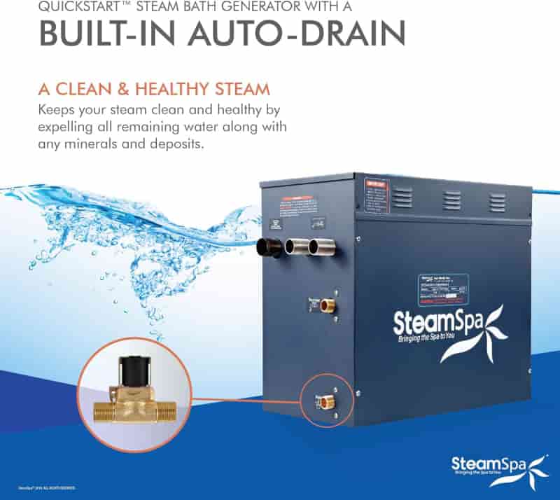 SteamSpa 12KW Gold Steam Bath Generator Kit