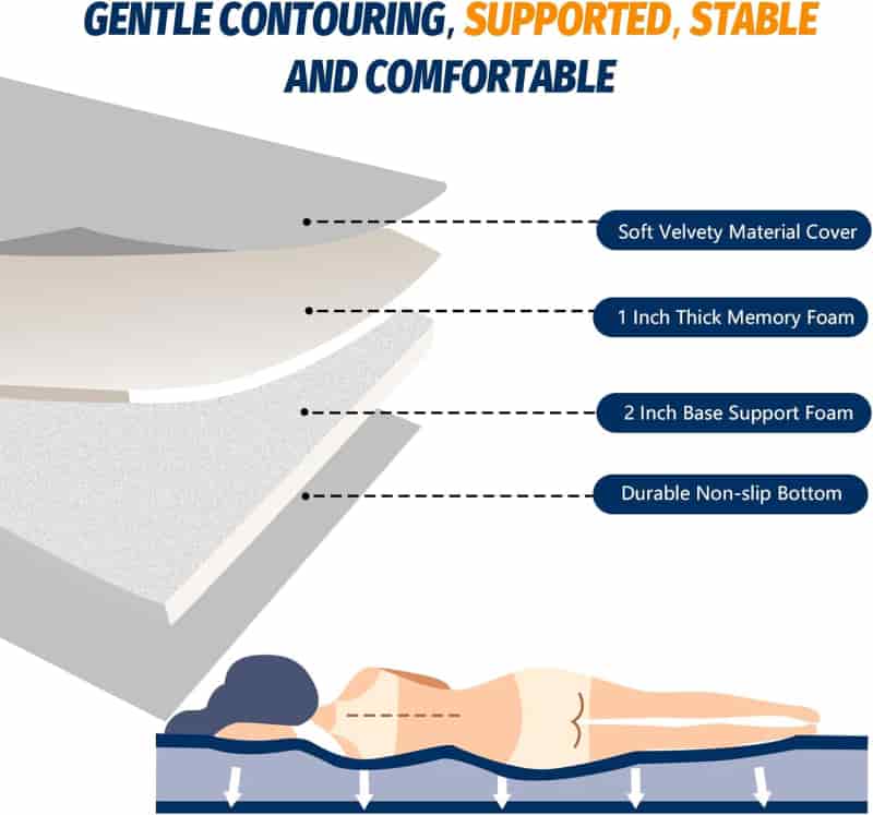 Camping Memory Foam Mattress Pad with Travel Bag