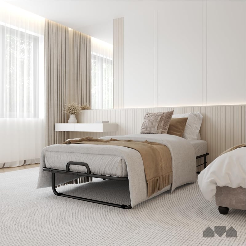 Twin Folding Bed with Memory Foam Mattress, Portable & Sturdy