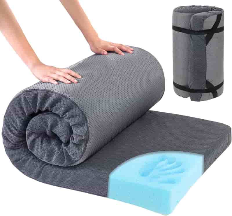 Camping Mattress Pad - Memory Foam, Waterproof, Portable, Foldable