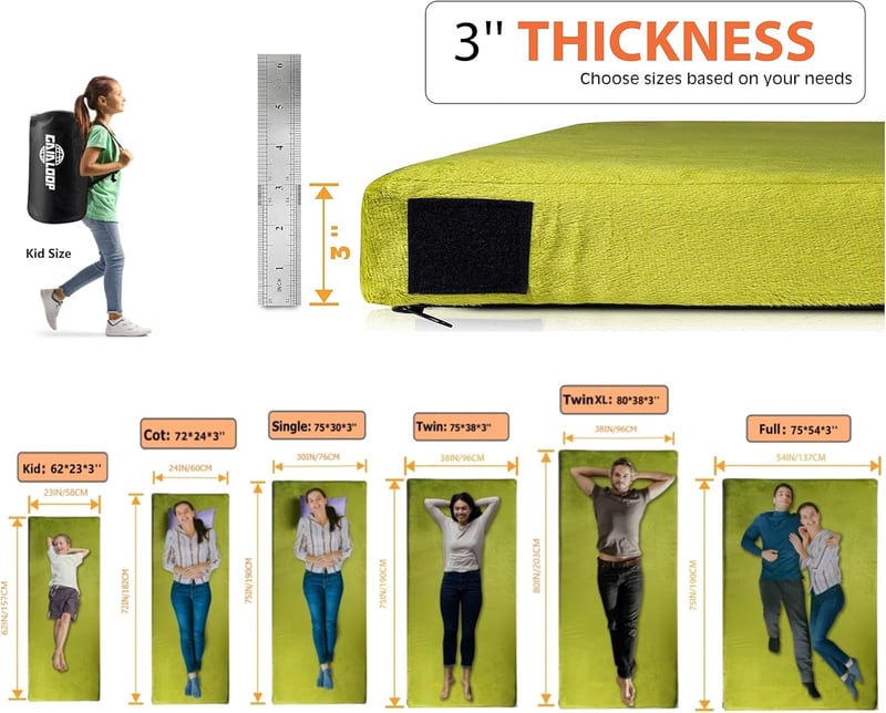 Camping Memory Foam Mattress Pad – 3