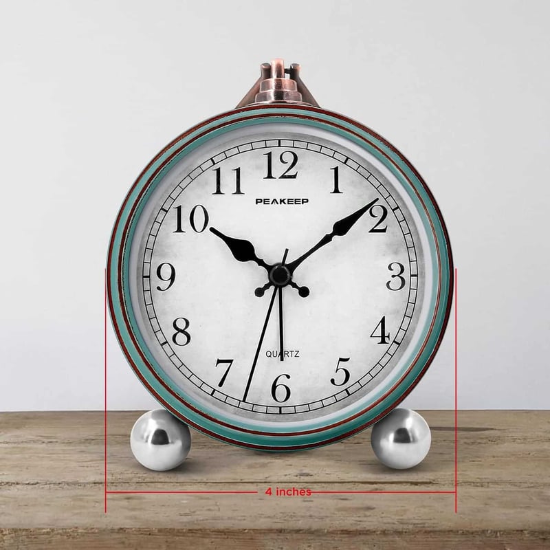 Retro Analog Alarm Clock - Silent, Battery-Operated Gift