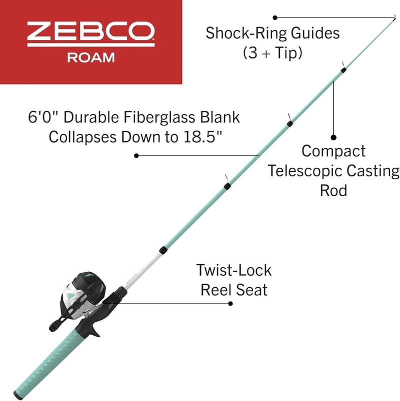 Telescopic Fishing Rod & Reel Combo - 6' Fiberglass
