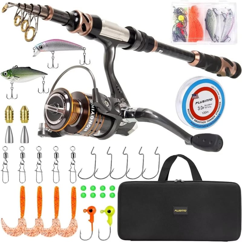 Carbon Fiber Telescopic Fishing Rod & Reel Combo