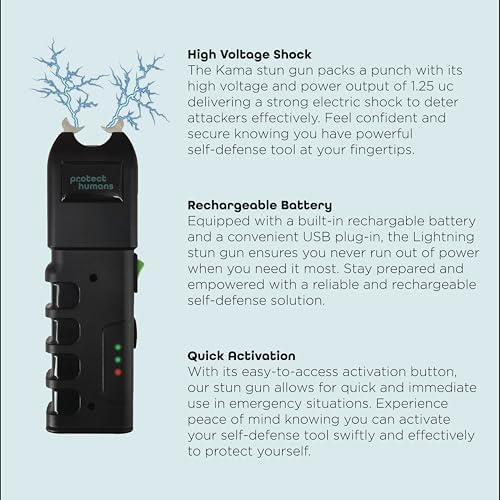 Personal Self-Defense Stun Gun with Safety Switch & LED Light