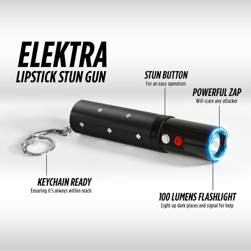 Discreet Lipstick Stun Gun with Flashlight for Women