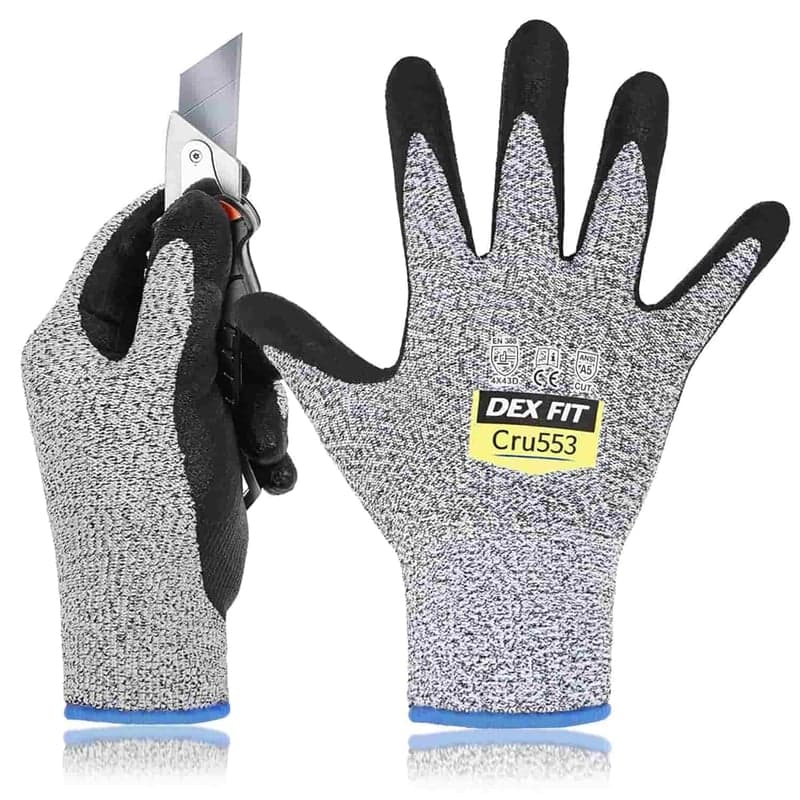 Cut Resistant Gloves Level 5, Thin, Durable, Touchscreen, Grey L