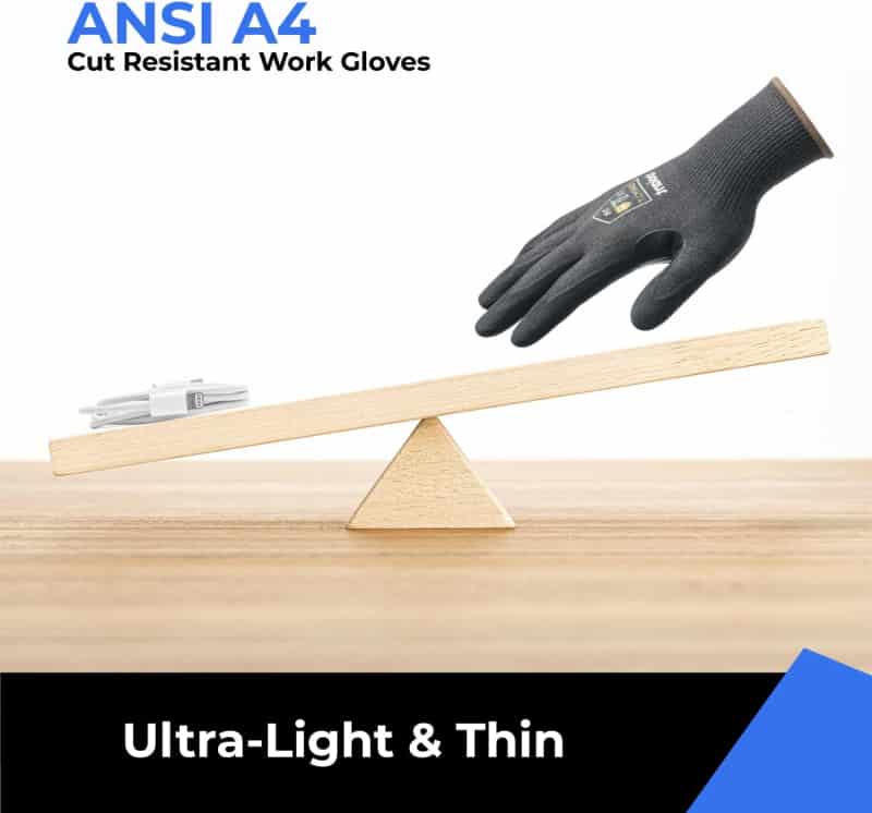 Cut-Resistant Work Gloves, Lightweight for Fishing & Woodcarving