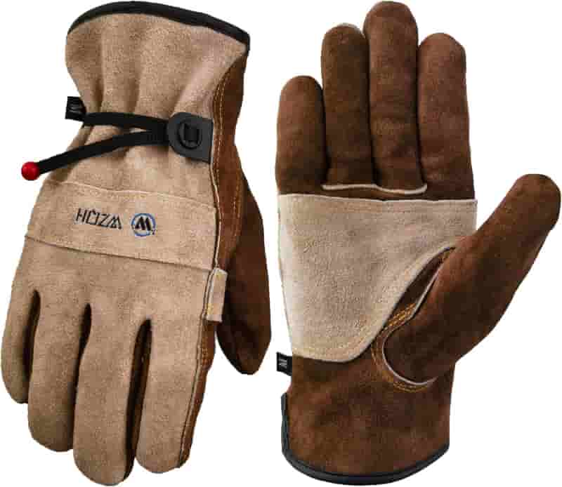 Coffee-Grey Cowhide Work Gloves, Large, Durable for Gardening