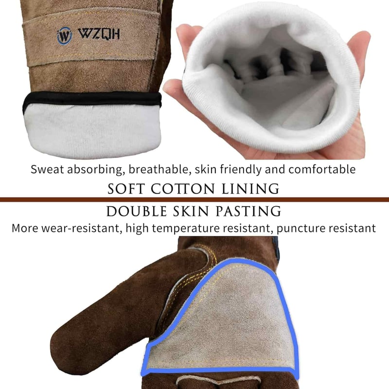 Coffee-Grey Cowhide Work Gloves, Large, Durable for Gardening