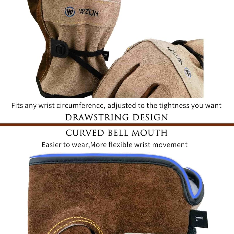 Coffee-Grey Cowhide Work Gloves, Large, Durable for Gardening