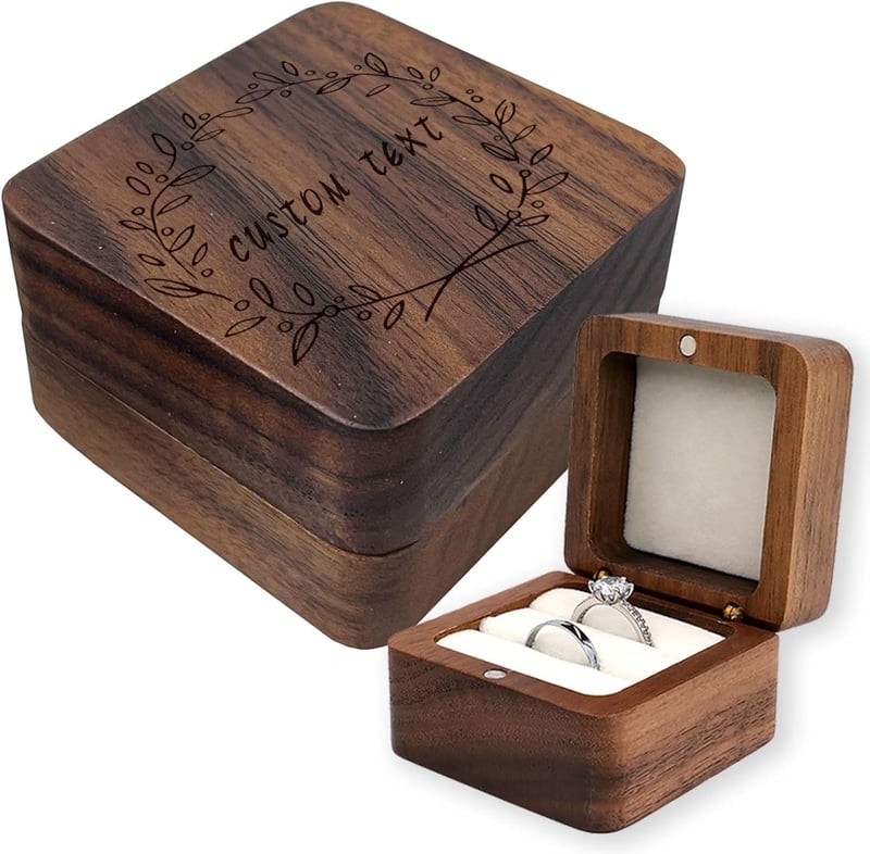 Wedding Ring Box - Personalized Wooden Design