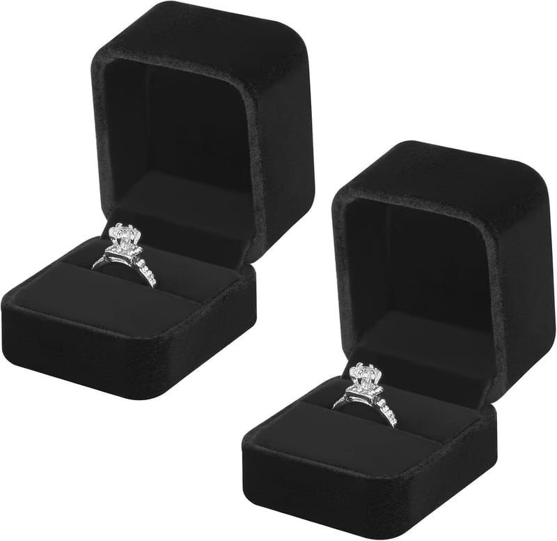 Proposal & Wedding Velvet Ring Box – Set of 2 for Women