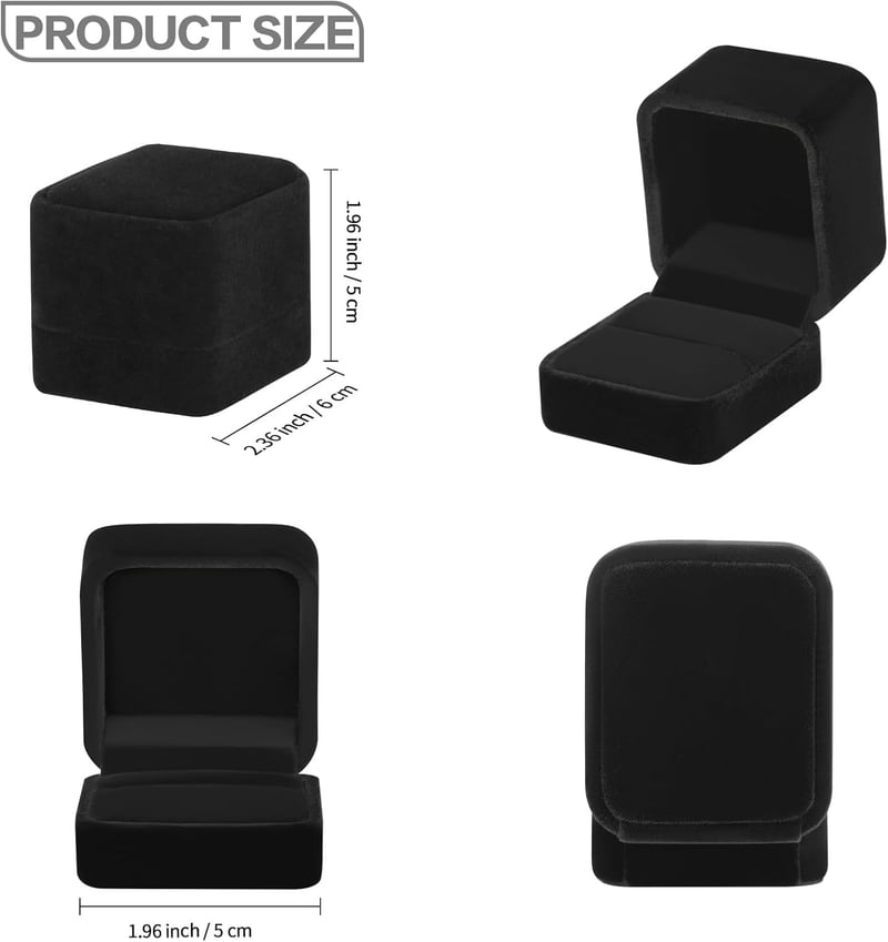 Proposal & Wedding Velvet Ring Box – Set of 2 for Women