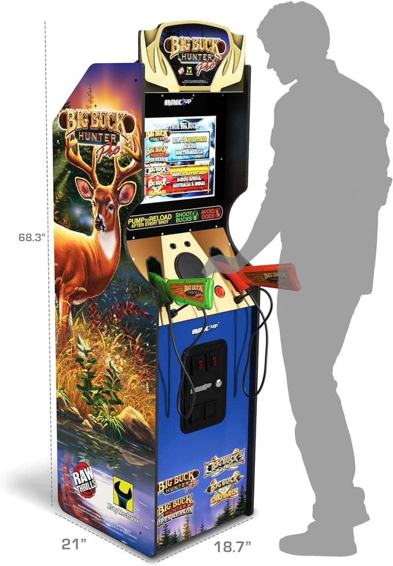 Big Buck Hunter Pro Home Arcade Machine with 4 Games, 5-Foot Cabinet