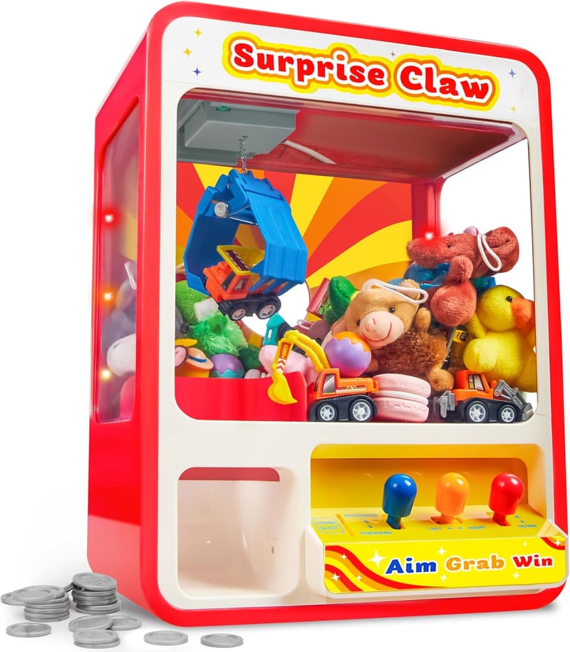 Kids' Claw Machine Toy with Lights & Sound, Rechargeable Gift