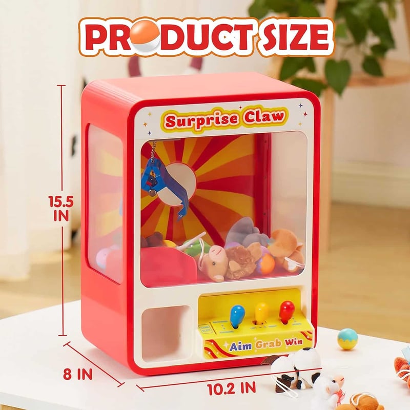 Kids' Claw Machine Toy with Lights & Sound, Rechargeable Gift