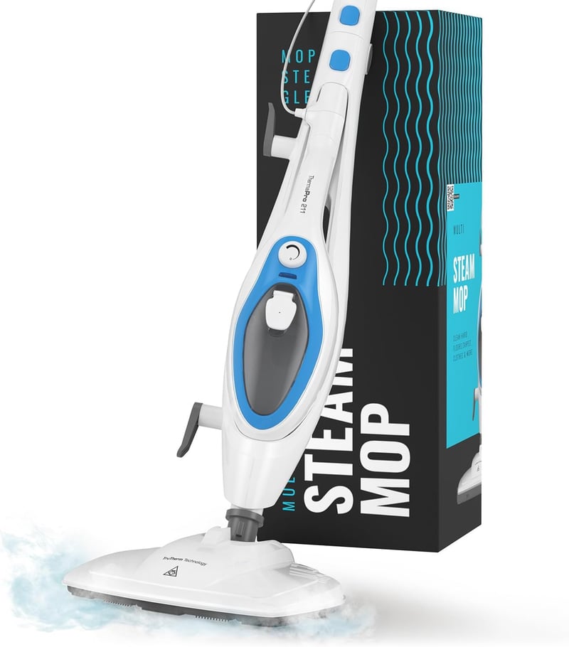 10-in-1 Steam Mop with Handheld Cleaner for Tile & Hardwood Floors