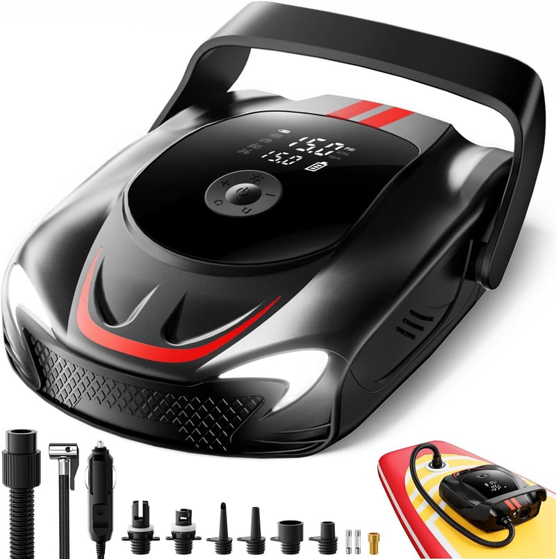Portable Electric Paddle Board Pump, 50PSI with Auto-Off & 12V DC