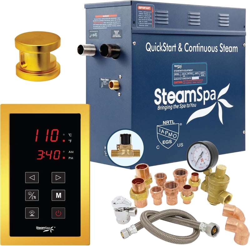SteamSpa 7.5 KW Gold Steam Bath Generator with Auto Drain