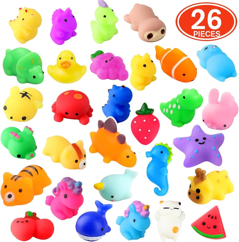 Mochi Squishy Toys – 26-Pack Kawaii Animal Stress Relievers