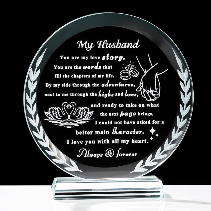 Anniversary Crystal Plaque for Husband