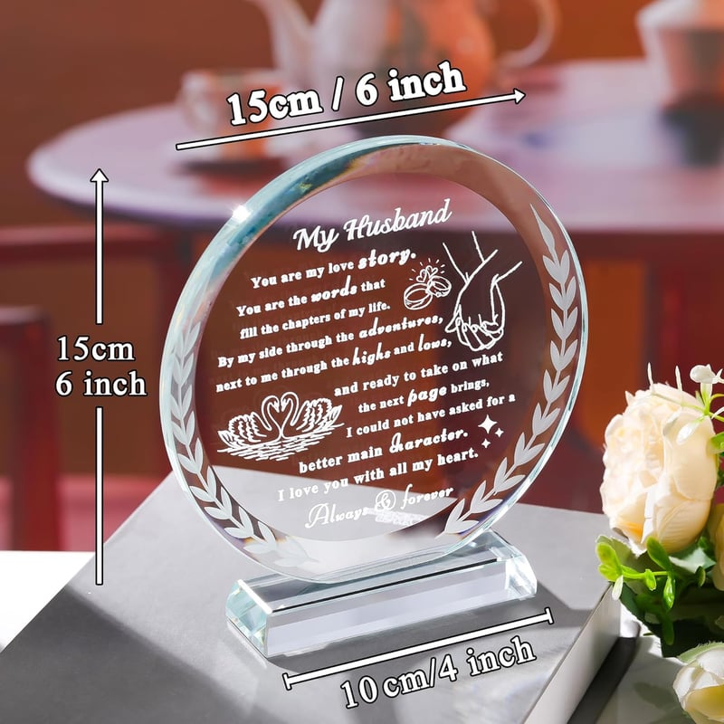 Anniversary Crystal Plaque for Husband