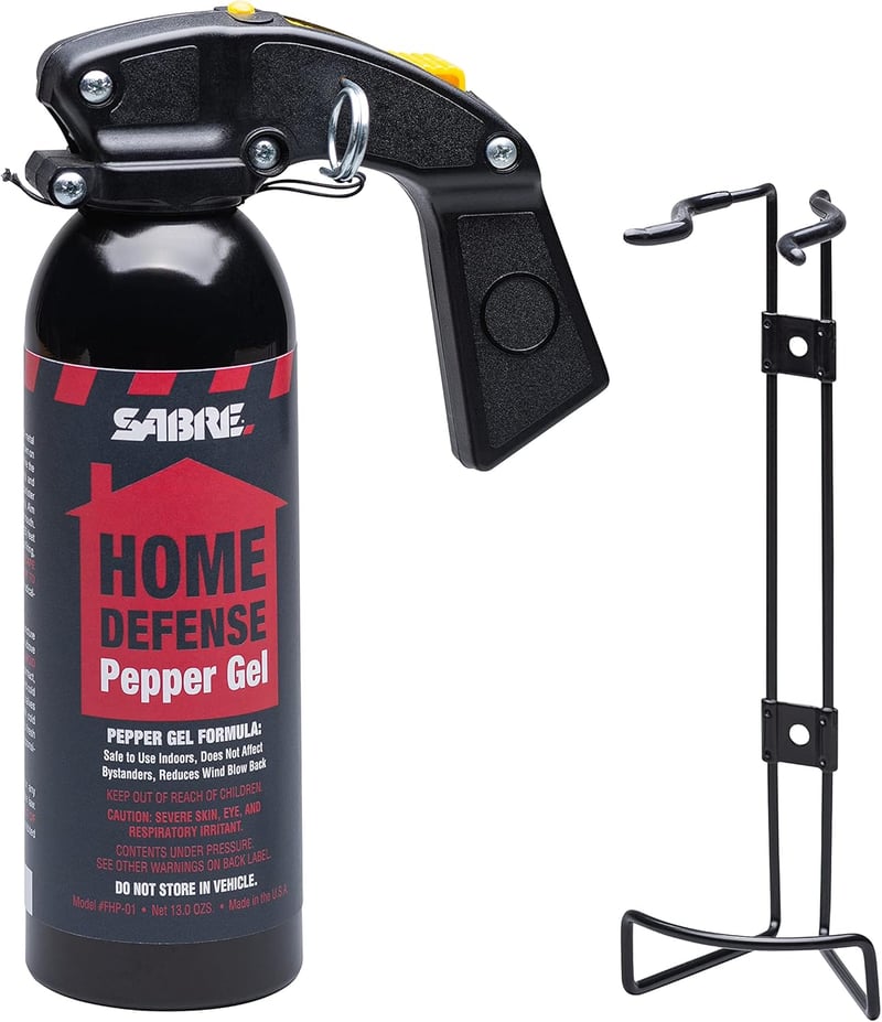 Home Defense Pepper Gel with Wall Mount, Max Strength, 32 Bursts