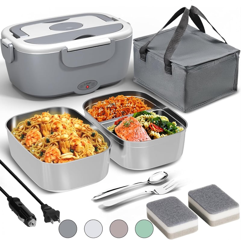 Portable Electric Heated Lunch Box, 1.5L Food Warmer for Adults
