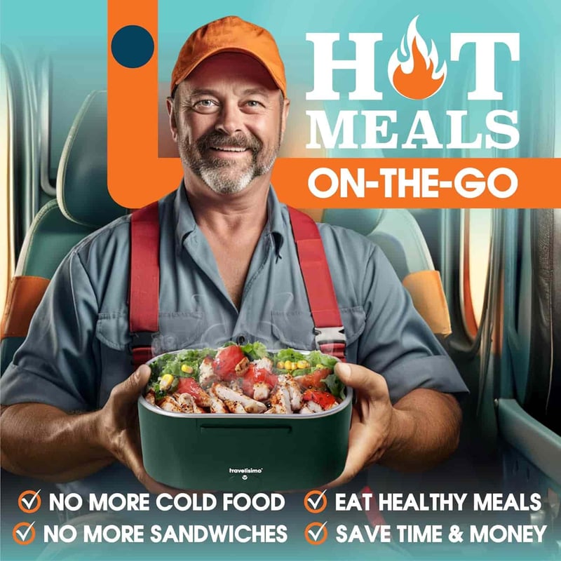 Portable Electric Lunch Box, 1.5L Heated Food Warmer for Work