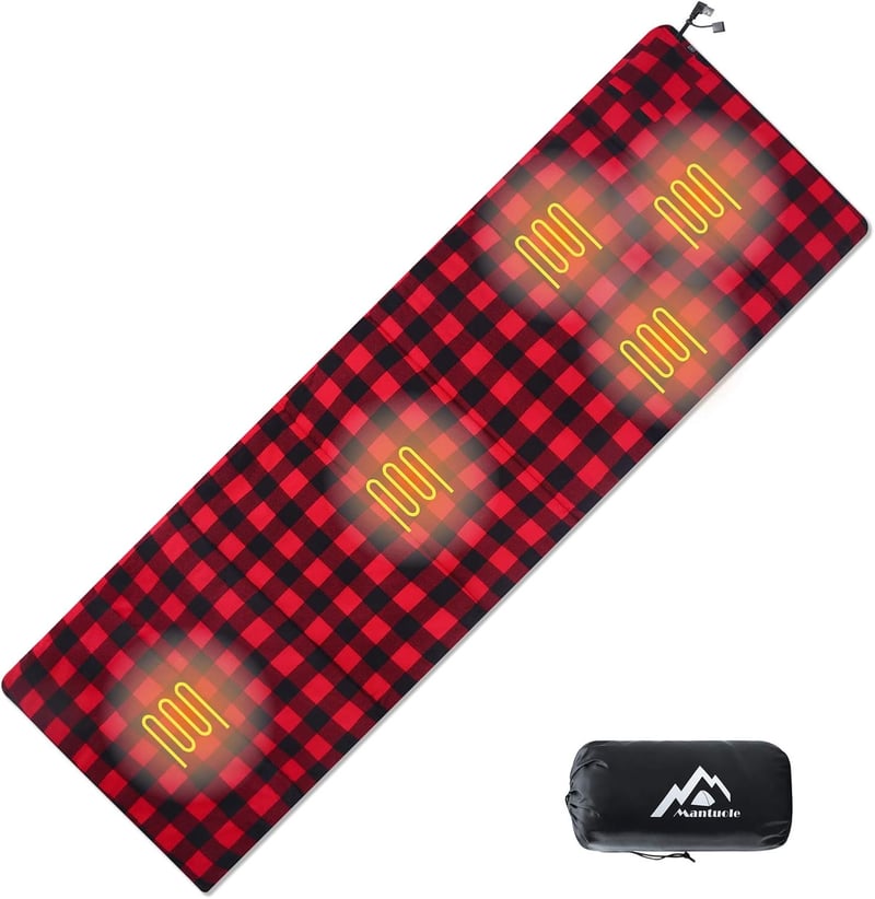 Heated Sleeping Bag Liner with 5 Heating Zones, USB Powered.