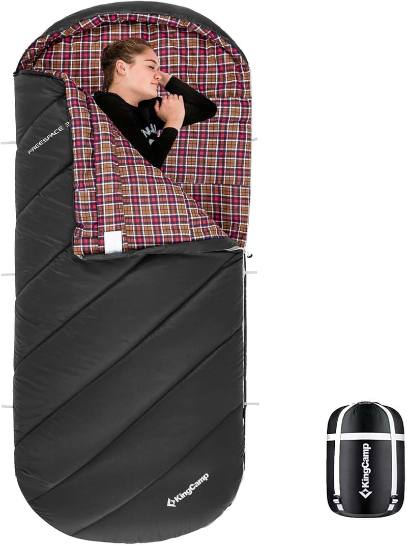 Cold Weather XL Waterproof Flannel Sleeping Bag for Camping