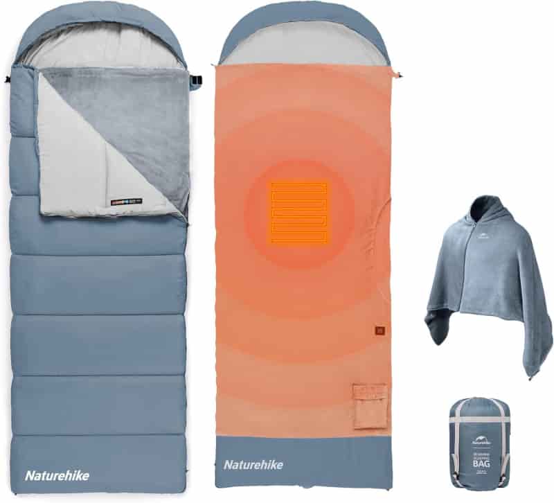 Cold Weather Heated Sleeping Bag with USB Heating for Camping