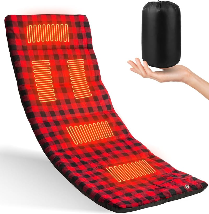 Heated Sleeping Bag Liner with 5 Heating Zones for Camping