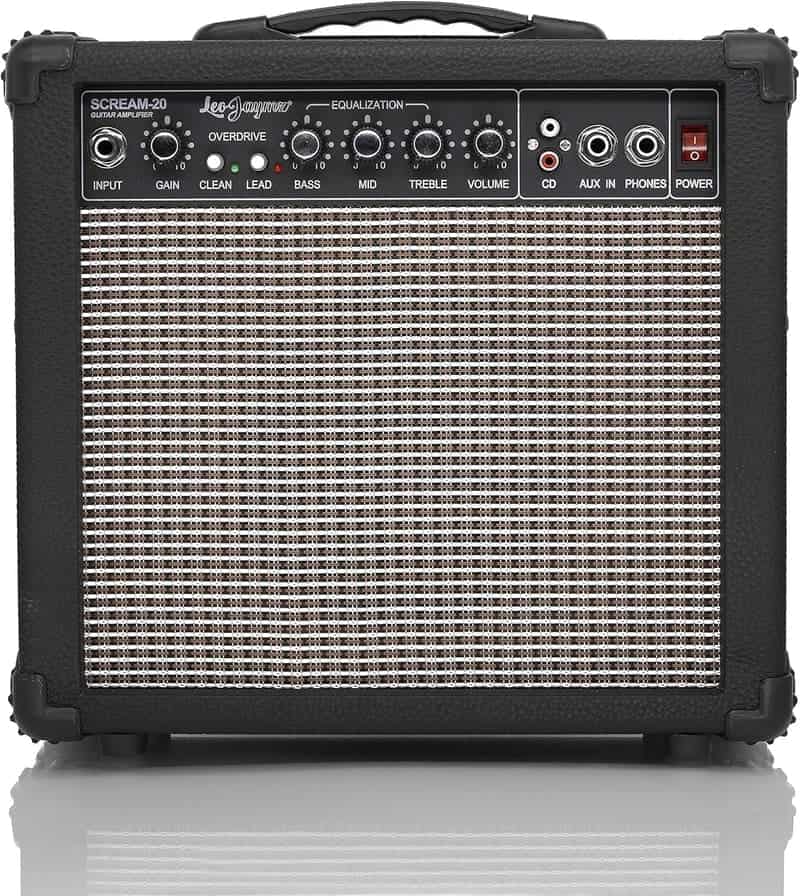 20W Electric Guitar Amplifier, Clean & Distortion, Black 6.5