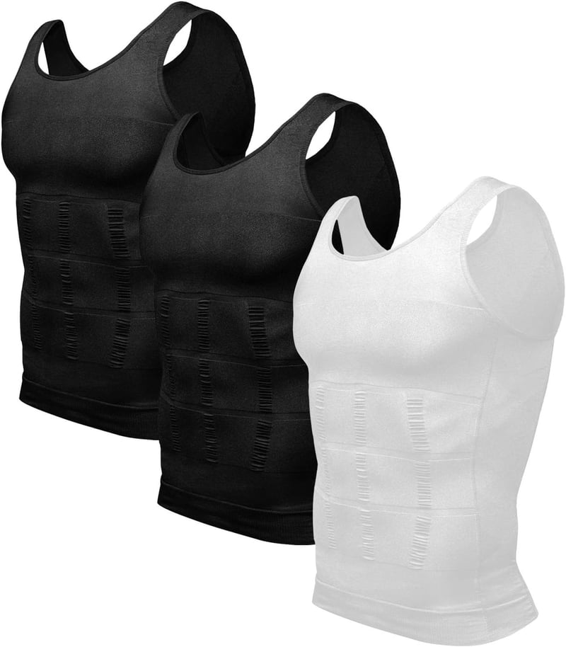 Men's Slimming Compression Tank Tops - 3-Pack