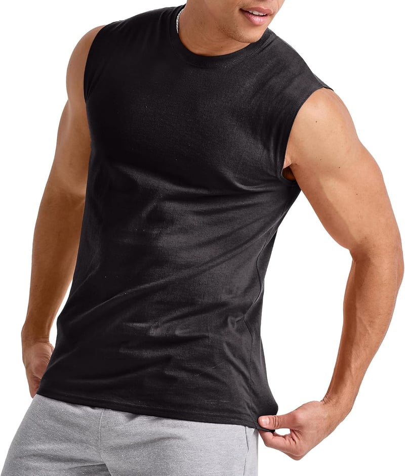 Men's Cotton Muscle Tank Shirts, Midweight 3-Pack