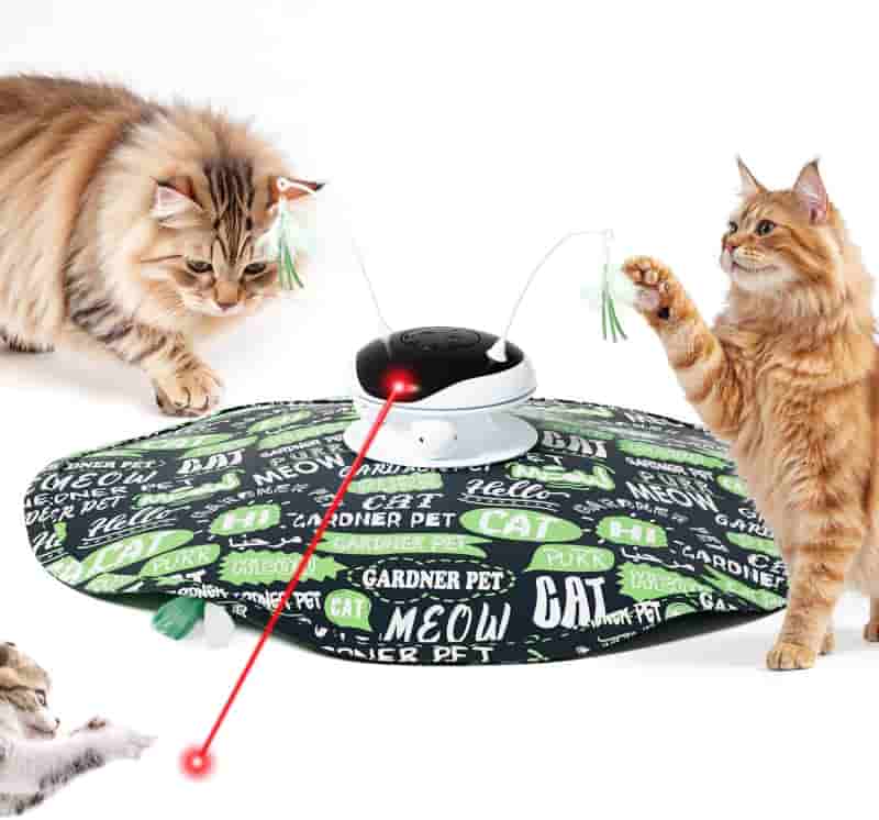 Interactive Chargeable Laser Cat Toy with Feather & Balls