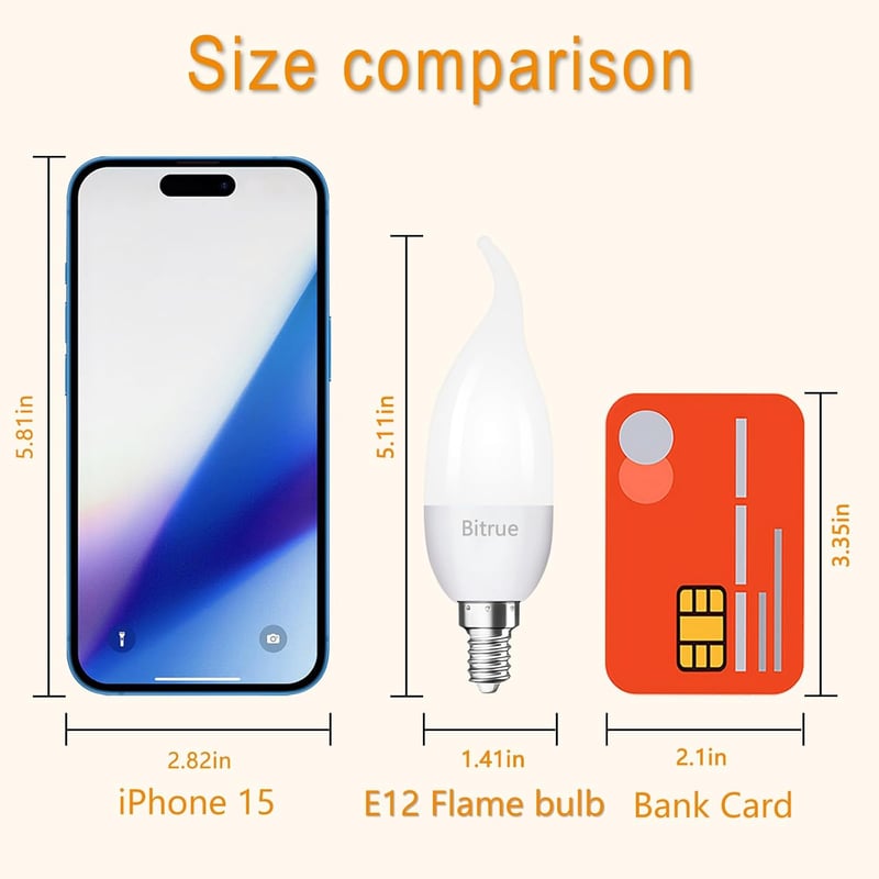 LED Flame Bulbs, E12 Base, Flickering 3-Mode, Home & Party Decor