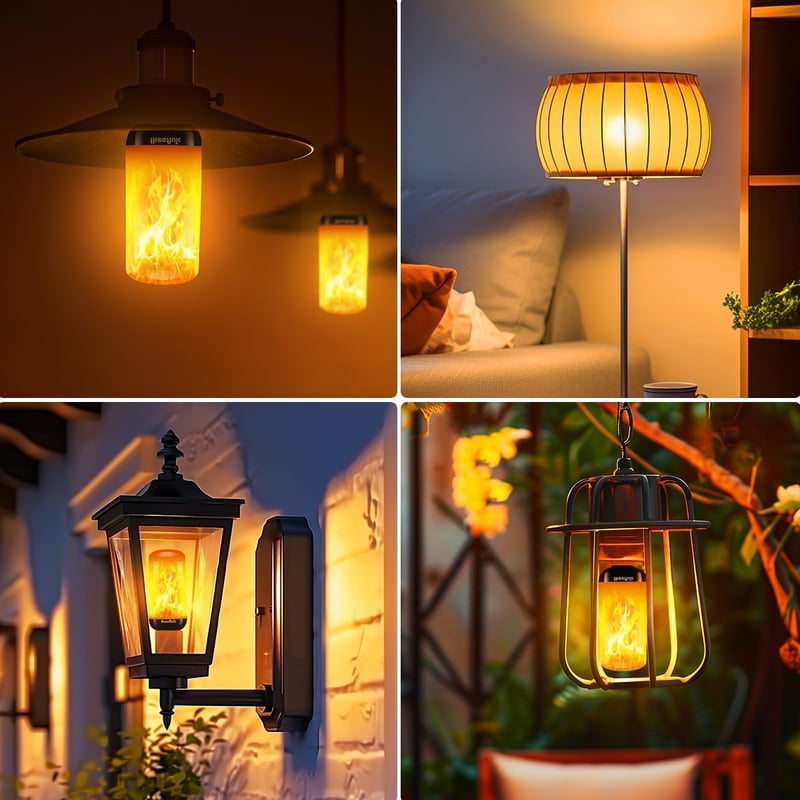 Halloween Flame Flicker LED Bulbs, Realistic E26 Decor Lights