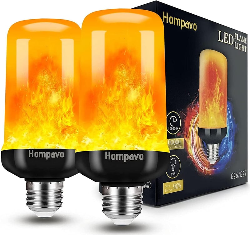 LED Flame Light Bulbs, 4 Modes Flickering Effect for Indoor/Outdoor Decor